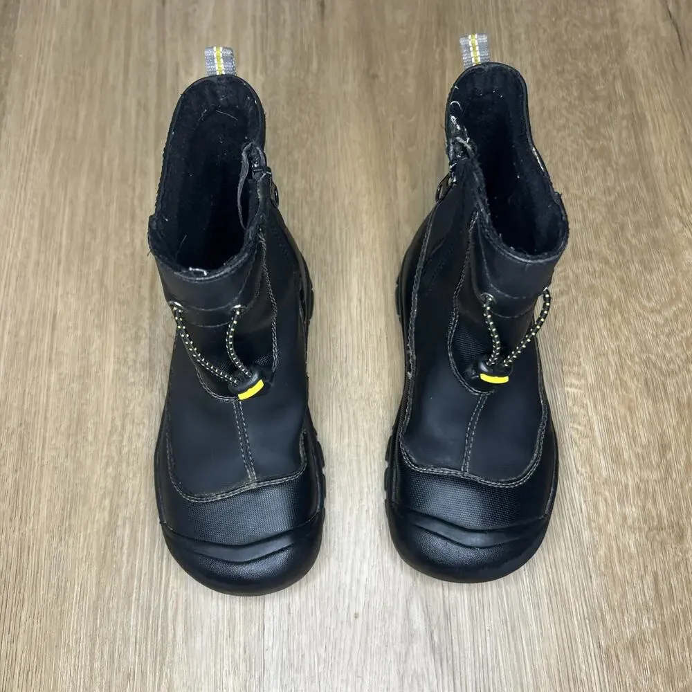 Keen Kids 1 Boots Pull On Side Zip Waterproof Black Leather Unisex Outdoors
